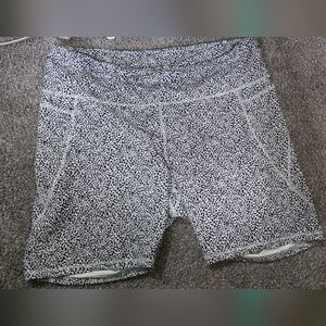 Black and White Patterned Biker Shorts